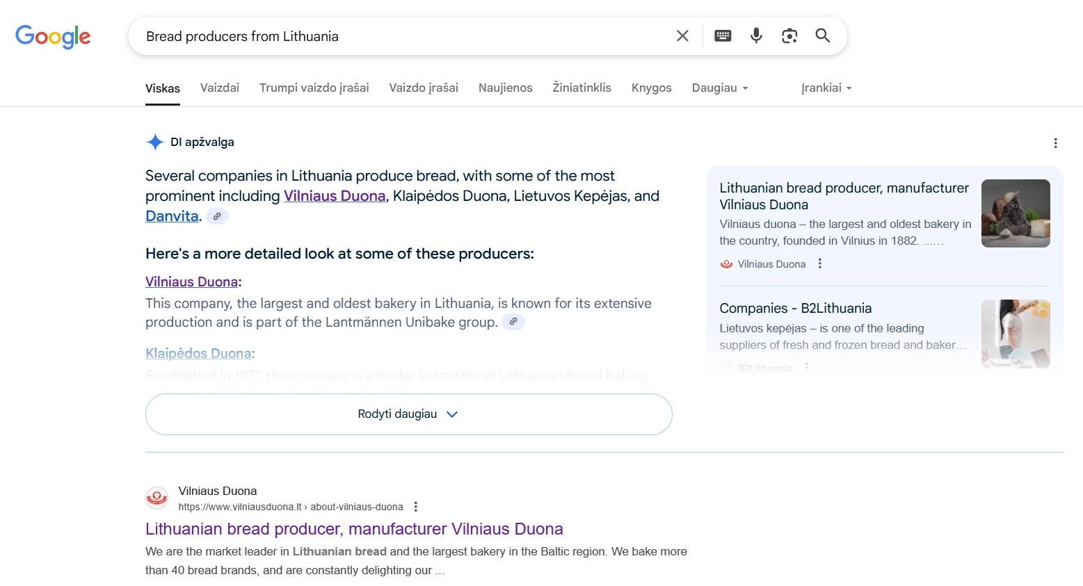 Example of GEO optimization (AI SEO services)
